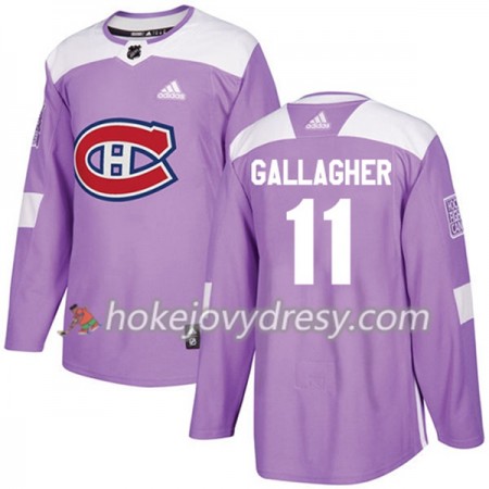 Pánské Hokejový Dres Montreal Canadiens Brendan Gallagher 11 Adidas 2017-2018 Nachová Fights Cancer Practice Authentic